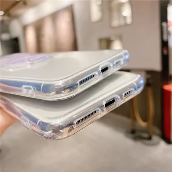 Camera de Protecție Inel Titular Cazuri de Telefon Pentru iPhone 12 Mini 11 Pro Max XR XS Max X 7 8 Plus Glisați Bara Antișoc Capac transparent