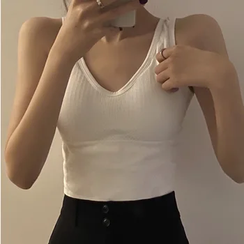 ATHVOTAR Noi Femei Culturilor Sus Sutien Stil coreean Rezervor de Top Sexy Backless Wireless cu Pad Piept Bralette-O Bucată de Lenjerie 2021