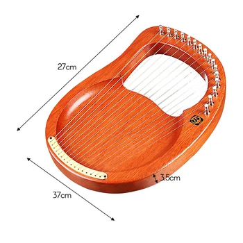 16-String Din Lemn Liră Harpă Siruri De Caractere De Metal Mahon Lemn Masiv Instrument Cu Coarde & Carry Bag Tuning Cheie Cârpă De Curățare Siruri De Caractere
