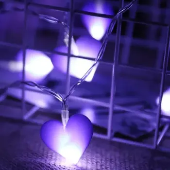 Piersic Inima Dragoste LED Lumini Șir de Nunta Decor de Crăciun Lumini Baterie de Tip Șir de Lumini LED-uri
