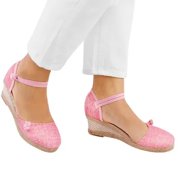 2021 Femei De Moda Doamnelor Retro Panza De Pană Rotund Toe Sandale Casual Single Pantofi Pene Tocuri Inalte Zapatos Mujer