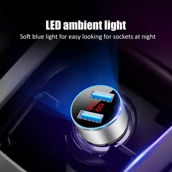 Accesorii Auto Dual USB Display Digital Incarcator de Masina Portabil Bricheta Auto Cu LED Display Incarcator de Masina
