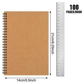 6 Pack A5 Moale Coperta Caiet cu Spirală Jurnal, Gol Carte Schiță Pad Notebook Jurnal Planificator cu o foaie albă de Hârtie