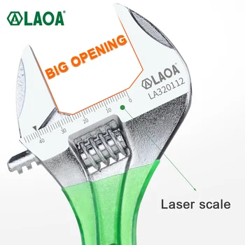 LAOA Cheie Reglabilă Mâner Lung Usoare Mare Deschidere Reglabil Gura Baie Mică Cheie Multifunctionala Cheie