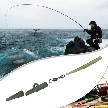 40pcs de Pescuit, Unelte de Pescuit Crap Duce Clipuri Corp Lung Q în Formă de Schimbare Rapidă Pivotează Anti Tangle Sleeve Set de Pescuit la Crap