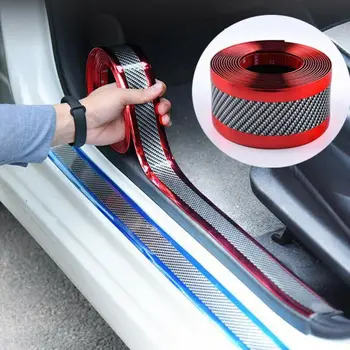 1BUC Fibra de Carbon Autocolant Auto DIY Inserați codul Protector Benzi Auto Portierei Laterale Oglinda Anti Scratch Bandă rezistent la apa Folie de Protectie