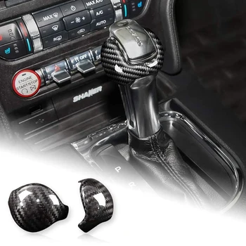 Masina Schimbătorului de Viteze Capac Ornamental pentru Ford Mustang-2019 Uscat Fibra de Carbon Gear Shift Autocolant de Interior Accesorii