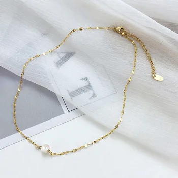 Dantela Lanț Cravată Colier cu Perle din Oțel Inoxidabil Colierele de Stratificare Farmecul Femeilor Nunta Logodna Cadouri