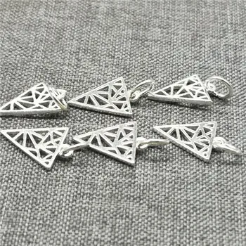 10 Bucăți de Argint 925 Triunghi talisman pentru Bratara Necklacee Cercei