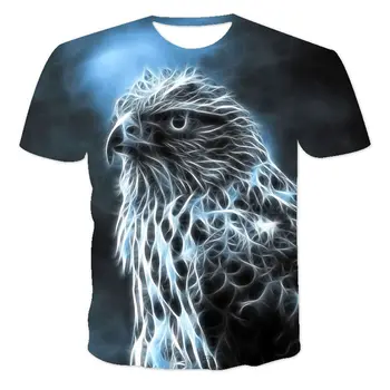 2021 Noi de Vara Tricou Unisex Maneca Scurta 3D de Imprimare T-Shirt Animal Seria Eagle Gât Rotund Pulover XXS-6XL en-Gros