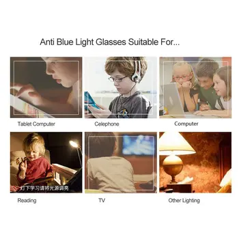 Băieți Fete Optic Rama TR90 Adolescenti Pătrat de Lumină Albastră de Blocare Copii Ochelari de Lumina Albastra Anti-Ochelari Cu Accesorii UV400