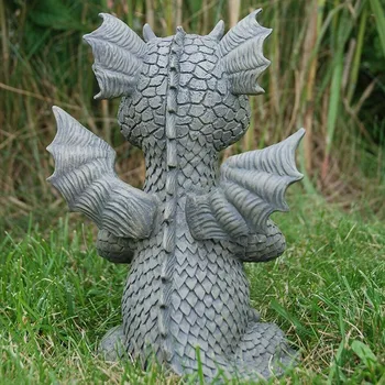 MystiCalls Grădină Dragon Meditat Statuie Colectarea de Rășină Ornament Forma de Dinozaur în aer liber Curte Decor садовые фигуры