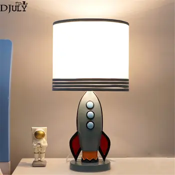 Rachete American rășină lampă de masă material abajur de desene animate pentru copii dormitor noptieră lămpi de birou led-uri de lumină pentru copiii de studiu camera de camin