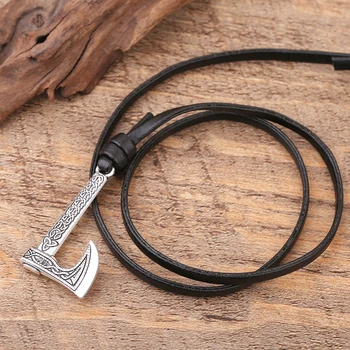 Vintage pentru bărbați bijuterii topor înfășurat Viking bratara piele barbati accesorii scurt topor lucrate manual pentru bărbați brățară