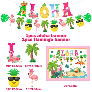 Aloha/Fructe/Flamingo Petrecere Bunting Banner Ballon Hawaiian De Vară Pentru Copii De Ziua Balon Decor Nunta Luau Party Tropical Supplie
