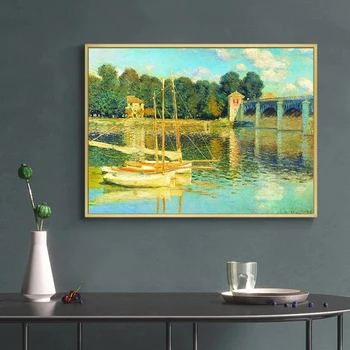 Celebra Panza Pictura Podul De La Argente Monet Postere si Printuri de Arta de Perete Imaginile pentru Camera de zi de Decorare Acasă Cuadros