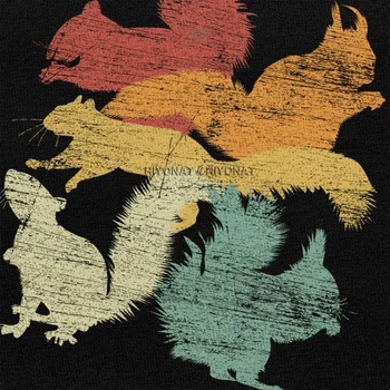 De sex masculin Retro Colorat Veverita Grunge Camasi cu Maneci din Bumbac Tricouri tricou Elegant Grafica de Desene animate Teuri Supradimensionate Îmbrăcăminte