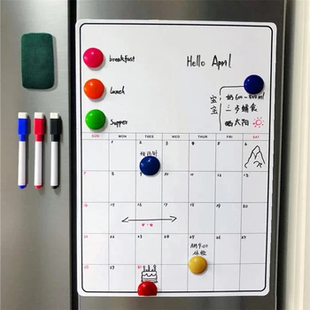 Memo Planificator Săptămânal Multi-Scop Magnetic Frigider Tabla cu 3 Magnetice Markere Uscate