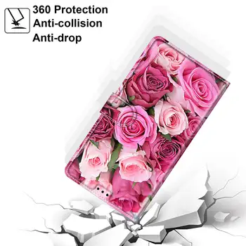 De lux a Crescut de Flori din Piele de Caz Pentru Samsung Galaxy S7 S8 S9 S10 S20 S21 Plus S20 FE S21 Ultra 5G Coque Telefon Wallet Flip Cover