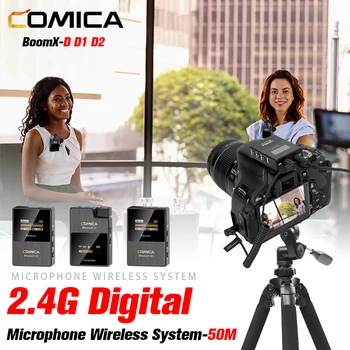 Comica BoomX-D D1 D2 Microfon Wireless Profesional Rever Lavaliera Streaming Interviu Înregistrare 2.4 G Mini Microfon pentru Camera DSLR