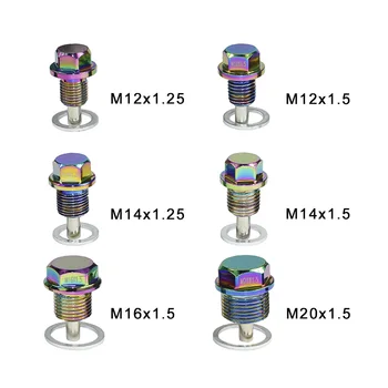 M12 M14 M16 M20*1.5 / 1.25 Neo Crom Aluminiu Magnetic Ulei Șurubul De Golire A Băii De Ulei Bușonul De Golire Ulei De Nuci De Scurgere Dop Magnetic Contrapiulița