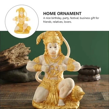 Aur Hanuman Statuie Indian Domnul Sculptura India Figurina de Colectie Idol Murti Pooja Sculptura pentru Decor Ornament