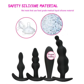 Butt Plug din Silicon vibrator Anal Sex Unisex Dop de 3 Dimensiuni Diferite pentru Adulti Jucarii Anale pentru Bărbați/Femei Sex Toys Anal Trainer pentru Cupluri