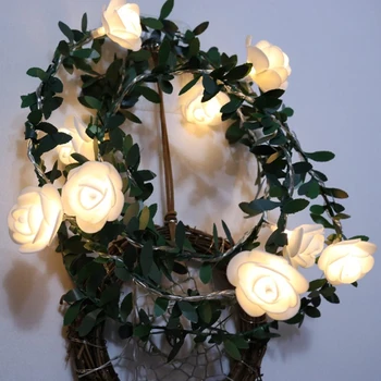 LED Floare Trandafir Șir de Lumini 6M 40led Ghirlanda de Crăciun Zână Alimentat în aer liber Pentru Nunta Petrecere în Grădină Baterie/USB Decor