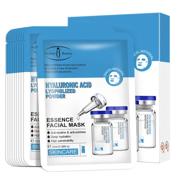 Acid hialuronic Liofilizat powoer Masca Faciala Hidratanta de Hidratare de Îngrijire a Pielii Anti-Imbatranire Ulei-control Lumina masti de Fata 10buc