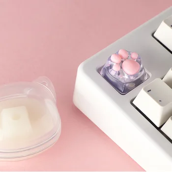 Personalitate Rășină Transparentă Kitty Laba Artizan -Labe de Pisica Pad Tastatură Mecanică Taste pentru Switch-uri Cherry MX