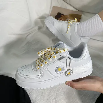 2021 Primăvară coreean xue sheng ban xie wang Rosu Little Daisy Pantofi de Sport Albi Pantofi pentru Femeie Pantofi Adidași