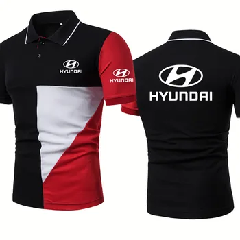 Vara Barbati maneca scurta Auto Hyundai Logo-ul de Imprimare de Moda Bumbac tricou POLO de Înaltă Calitate Casual tricou POLO Barbati