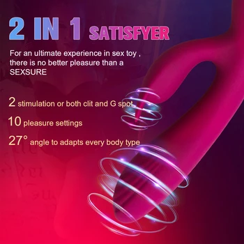 Sexsure 2 In 1 Rabbit Vibrator pentru Clitoris & Vagin G-spot Stimulator Jucarii Sexuale pentru Femei Masturbare sex Feminin sextoys - Twin Peaks