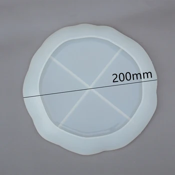 Cristal Epoxidice Mucegai Manual DIY Val Rotunde Plate Placă de Fund a Evidenția Oglinda Mucegai Silicon