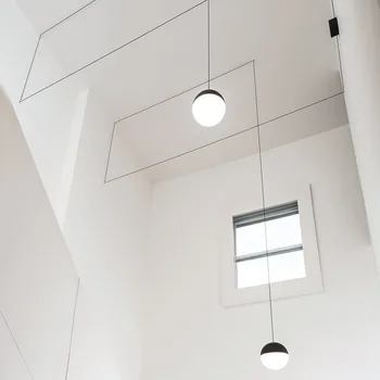 Modern Pandantiv cu Led-uri de Lumină Nordic Agățat de Iluminat coridor de Sticlă Rotundă minge Vie bar, Restaurant Interior Decor Linie de Fixare Lampa