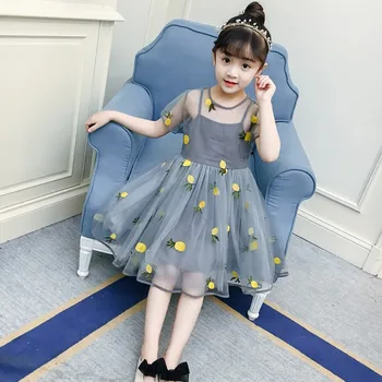 Rochie de Vară 2021 Fete Decupaj pentru Copii Drăguț Haine Fashion Princess Rochii de Petrecere Tipărite Plasă Haine Copii Fete 12 Ani