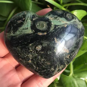 1buc Naturale Kambaba Jasper piatra de cristal in forma de inima cu pietre 220-240g