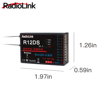 Radiolink R12DSM R12DS R9DS R8FM R8EF R8FM R6DSM R6DS R6FG R6F Rc Receptor 2.4 G Semnal pentru RC Transmițător