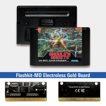 Ghouls ' n Ghosts - EUR Eticheta Flashkit MD Electroless Aur PCB Card pentru Geneza Sega Megadrive Consolă de jocuri Video