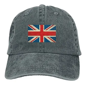 Unisex Retro Pavilion Britanic Spălate Denim Bumbac Șapcă de Baseball Epocă Reglabil Tata Hat pentru Barbati Femei