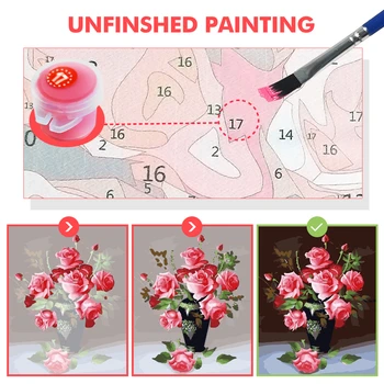 HUACAN Imagini De Numărul de Flori Kituri DIY Tablou De Numere de Mare Desen Pe Panza pictate manual Decor Acasă Cadou de Arta