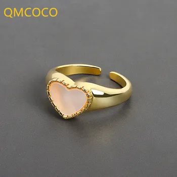 QMCOCO Argint 925 Design Unic Iubesc Inima Inel Minunat Pentru Femeile de Deschidere Manual Inel Moda Bijuterii Fine