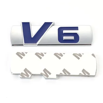 3D Masina V6 Logo-ul Autocolant Emblema Auto Insigna Decal pentru V6 Mercedes BMW Audi Ford Fiesta Mustang Ranger Nissan, Toyota, Honda Styling