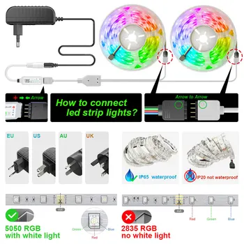 Muzica de Sincronizare a CONDUS Lumina Benzi cu Controller Inteligent WIFI SMD 5050 LED Strip Lumină de Lucru cu Alexa Google Asistent Voice Control