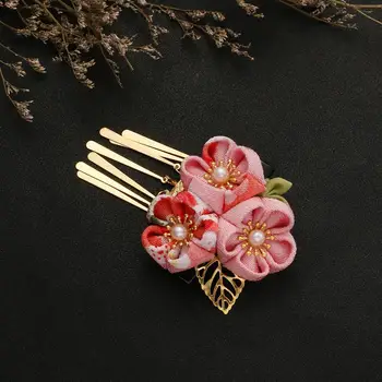 In Forma De Floare Frizură Stil Japonez Agrafe De Par Handmade Ace De Păr De Flori În Formă De Agrafă Femei Frizură Kimono Accesorii