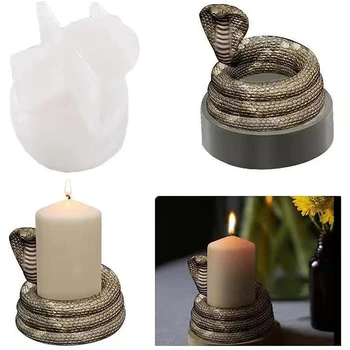 DIY Cobra Sfeșnic Rășină Epoxidică Mucegai Șarpe în Formă de Lumânare lumânare Titularului de luare de borcane de Silicon Mucegai Craft Supplies Decor Acasă