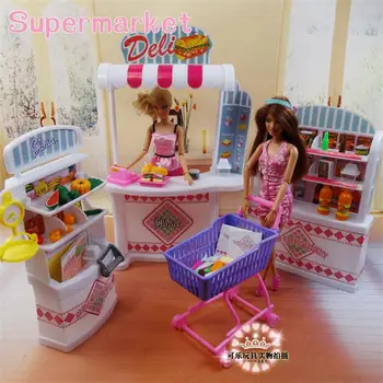 Pentru Papusa Barbie Mobilier Accesorii de Jucarie din Plastic de la Supermarket Mall marcat Împinge Camionul Joaca Casa Cadou Fata de BRICOLAJ