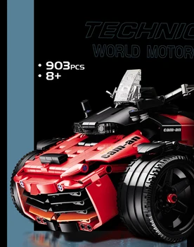 903Pcs Super Speed Moto Blocuri Caramizi Super Speed MOTO MINI Model Cadouri Jucarii pentru copii Copii Tehnică a Vehiculului Masini