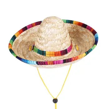 Moda De Companie Țesute Pălărie De Paie Pentru Pisica Soare Pălărie Sombrero Pentru Câini De Talie Mică Și Pisici Petrecere Pe Plaja Paie Accesorii Costum Să Acționeze Drăguț
