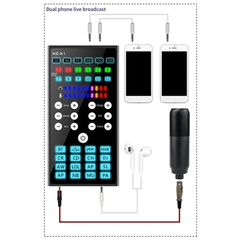 NCA1 Live placa de Sunet Mixer Audio Bluetooth Microfon Condensator KTV Karaoke Telefon Mobil Calculator